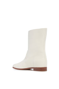 Tina Ankle Boot in Ivory Textured Leather