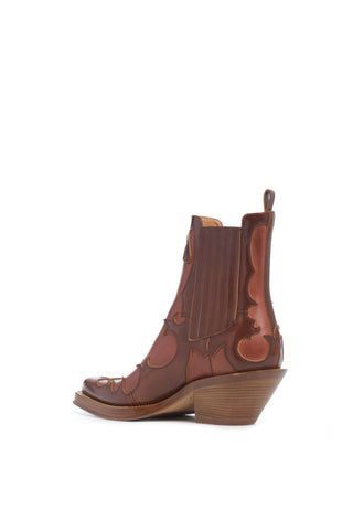 Cognac Leather Cassidy Ankle Boot - Inner Side Detail | Gabriela Hearst