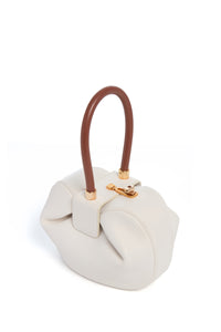 Nina Bag in Ivory & Cognac Nappa Leather