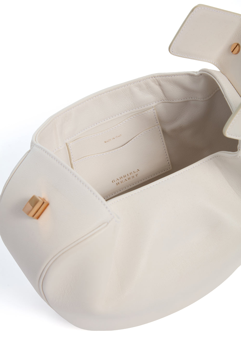 アイボリー＆コニャックナッパレザーのニナバッグ