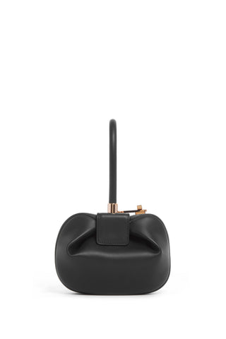 Black Nappa Leather Demi Bag - Front View with Turnlock Closure | Gabriela Hearst