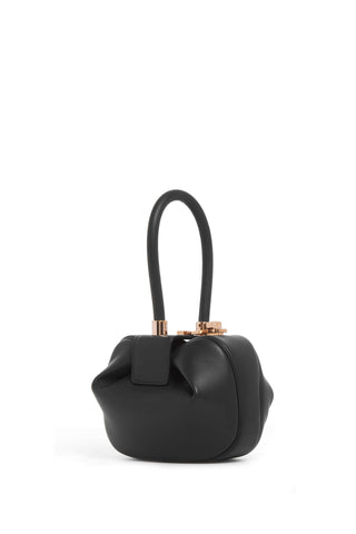 Black Nappa Leather Demi Bag - Side View with Rose Gold Hardware | Gabriela Hearst