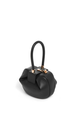 Black Nappa Leather Demi Bag - Three Quarter View Showing Structure | Gabriela Hearst