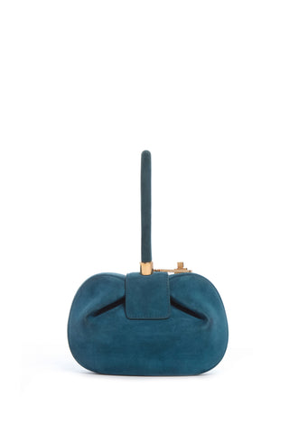 Teal Suede Demi Bag - Front View | Gabriela Hearst