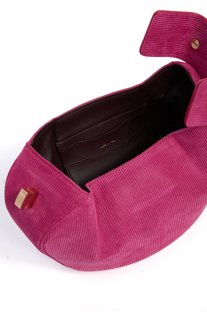 Demi Bag in Fuchsia Suede Corduroy