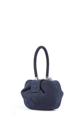 Electric Navy Suede Corduroy Demi Bag - Side View | Gabriela Hearst