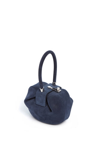 Navy Corduroy Top Handle Bag - Three Quarter Angle | Gabriela Hearst