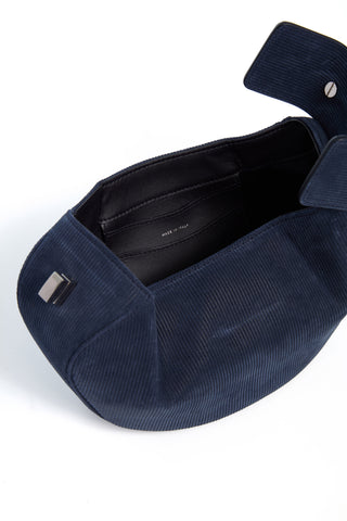 Electric Navy Demi Bag - Interior Detail with Black Leather Lining | Gabriela Hearst