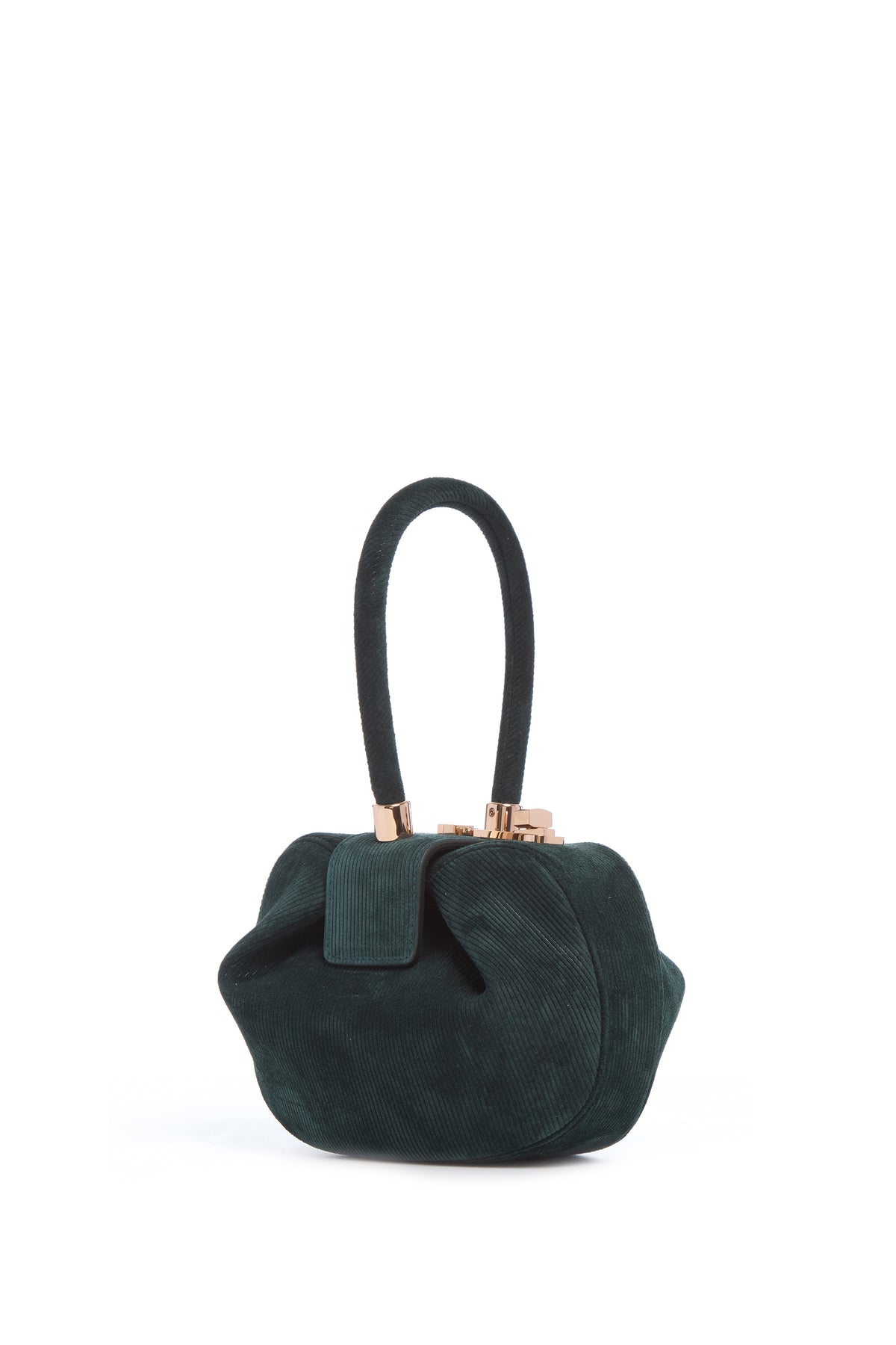 Demi Bag in English Green Suede Corduroy