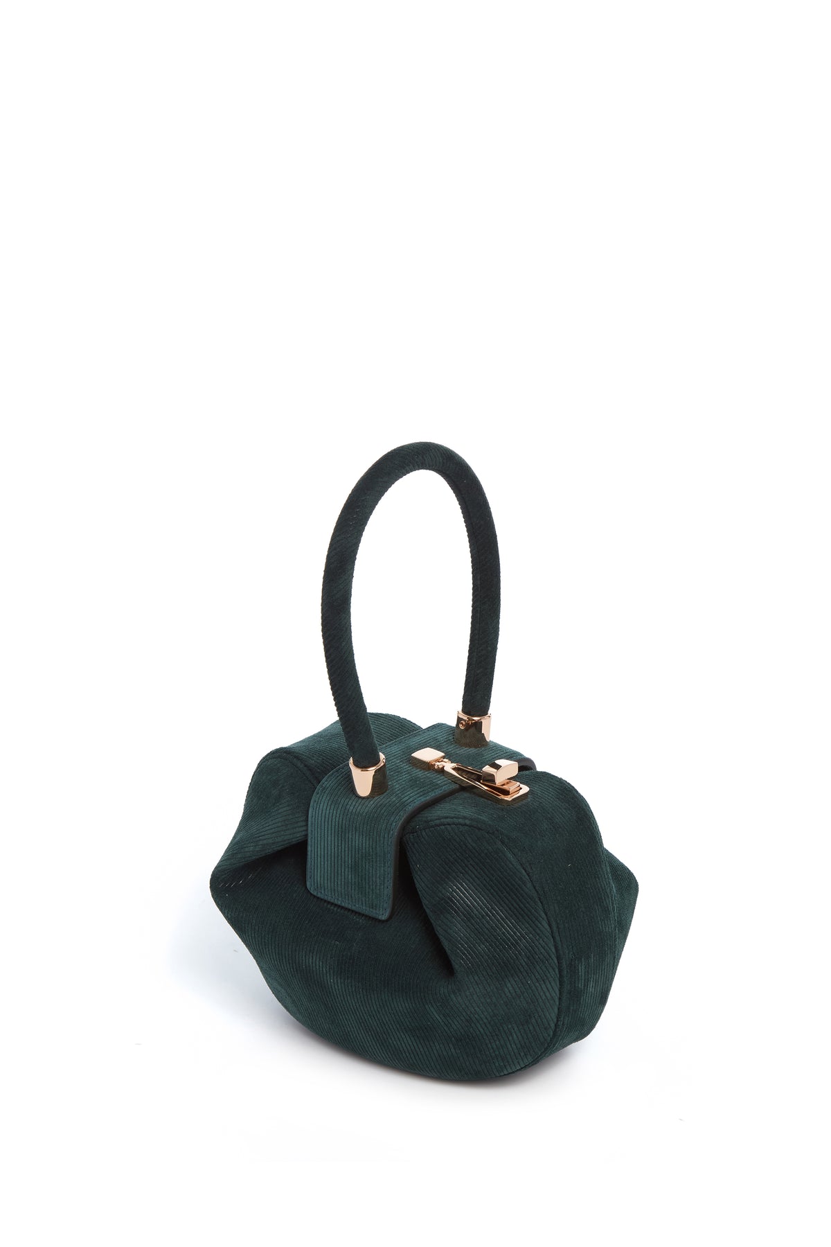 Demi Bag in English Green Suede Corduroy