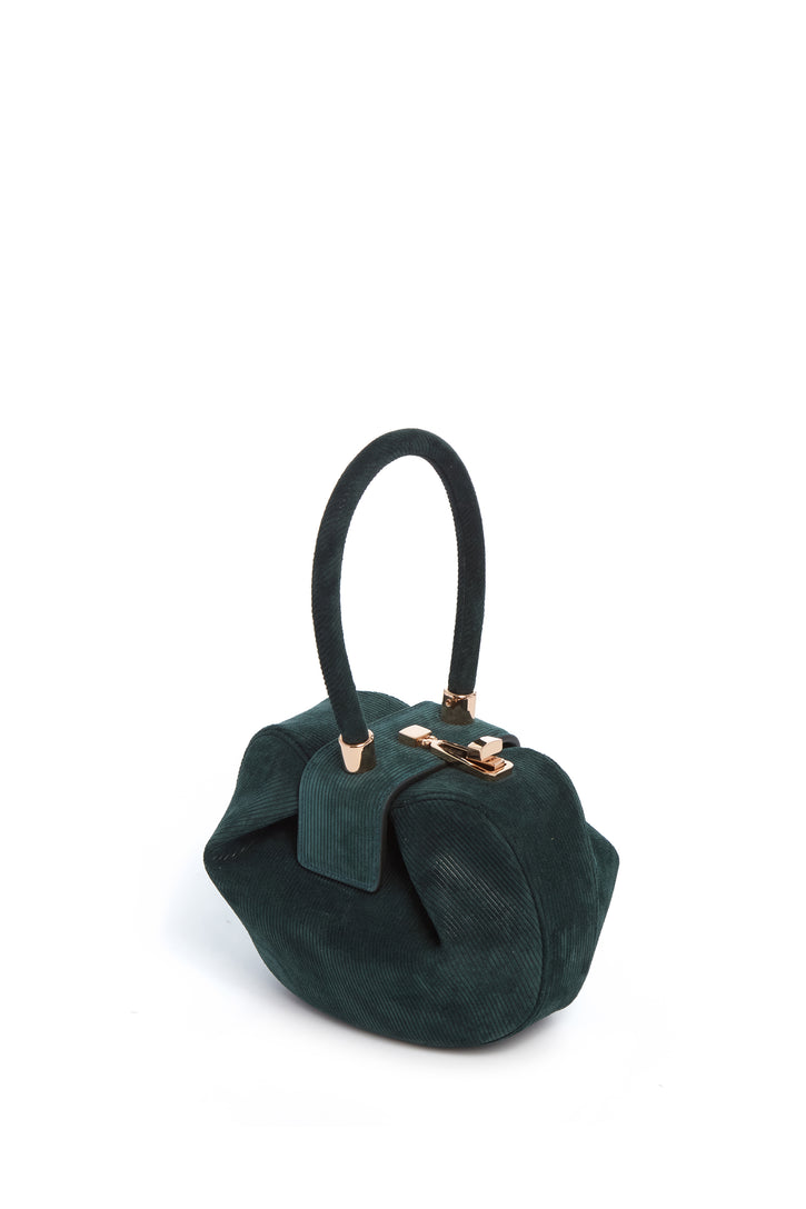 Demi Bag in English Green Suede Corduroy
