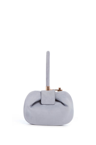 Lilac Suede Demi Bag - Back View with Turnlock Closure | Gabriela Hearst