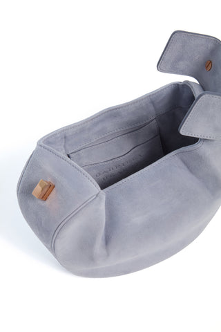 Lilac Suede Demi Bag Interior Detail - Nappa Leather Lining | Gabriela Hearst