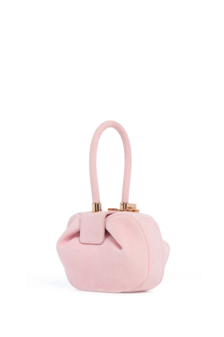 Powder Pink Suede Demi Bag - Front View | Gabriela Hearst