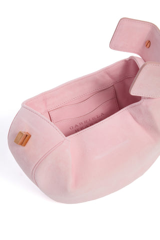 Pink Suede Demi Bag Interior Detail with Nappa Leather Lining | Gabriela Hearst