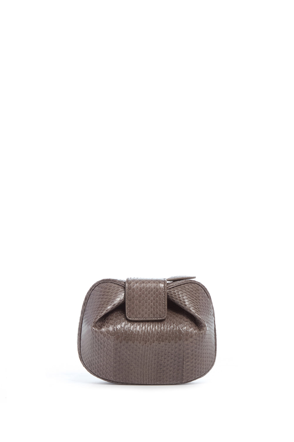 Soft Demi Clutch in Charcoal Snakeskin