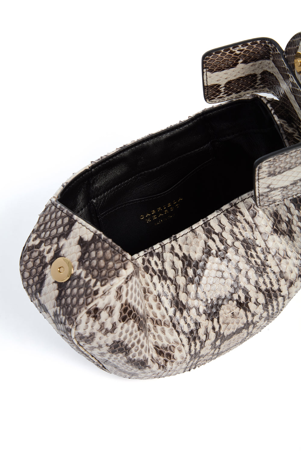 Soft Demi Clutch in Black & White Snakeskin
