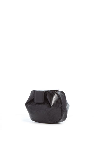 Black Snakeskin Soft Demi Clutch - Side View | Gabriela Hearst
