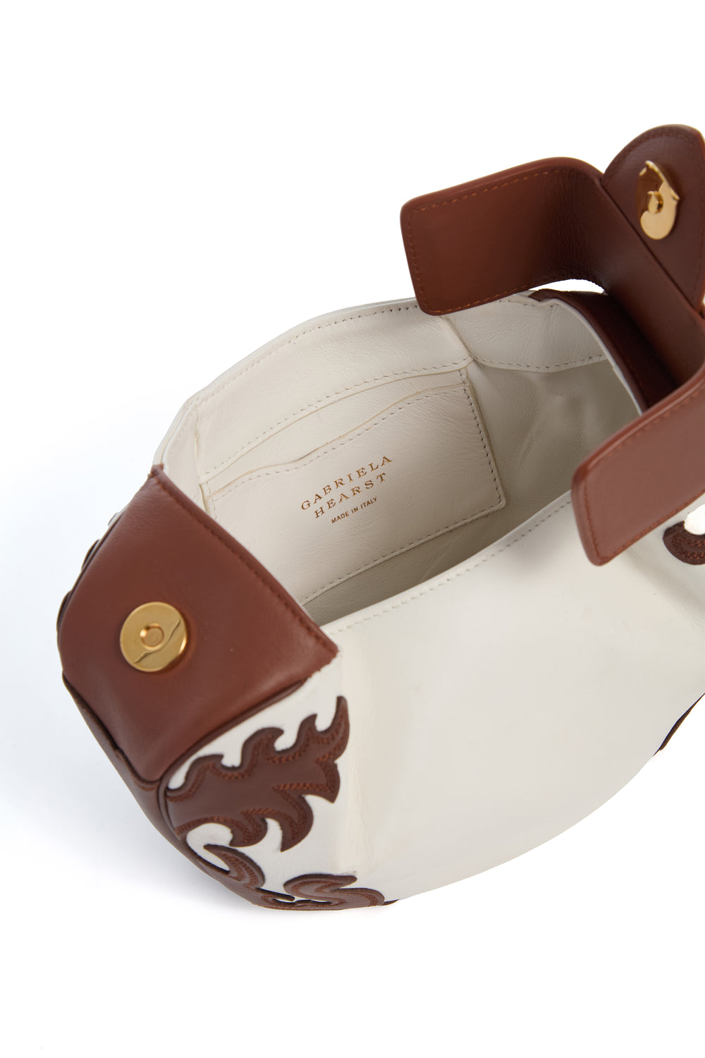 Soft Demi Western Clutch with Chain in Ivory Multi Nappa Leather