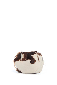 Soft Demi Clutch with Chain in Ivory Cognac Multi Nappa Leather