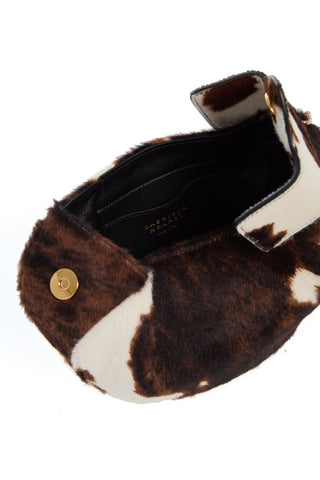 Ivory Cognac Pony Hair Demi Clutch - Interior View | Gabriela Hearst