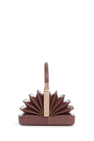 Chocolate Snakeskin Diana Bag - Full Extension Side View | Gabriela Hearst