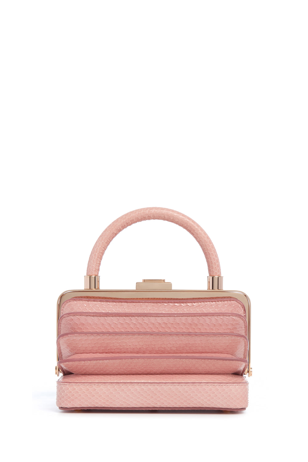 ピンクのスネークスキンのダイアナバッグ