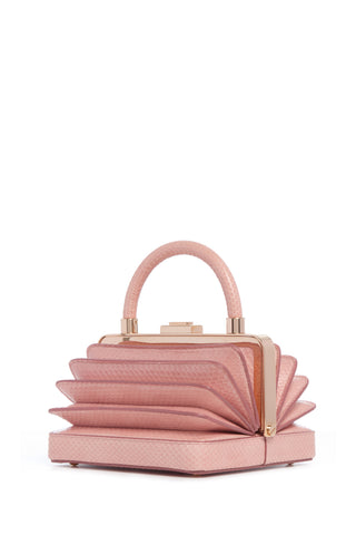 Pink Snakeskin Diana Bag - Side View with Accordion Pleats | Gabriela Hearst