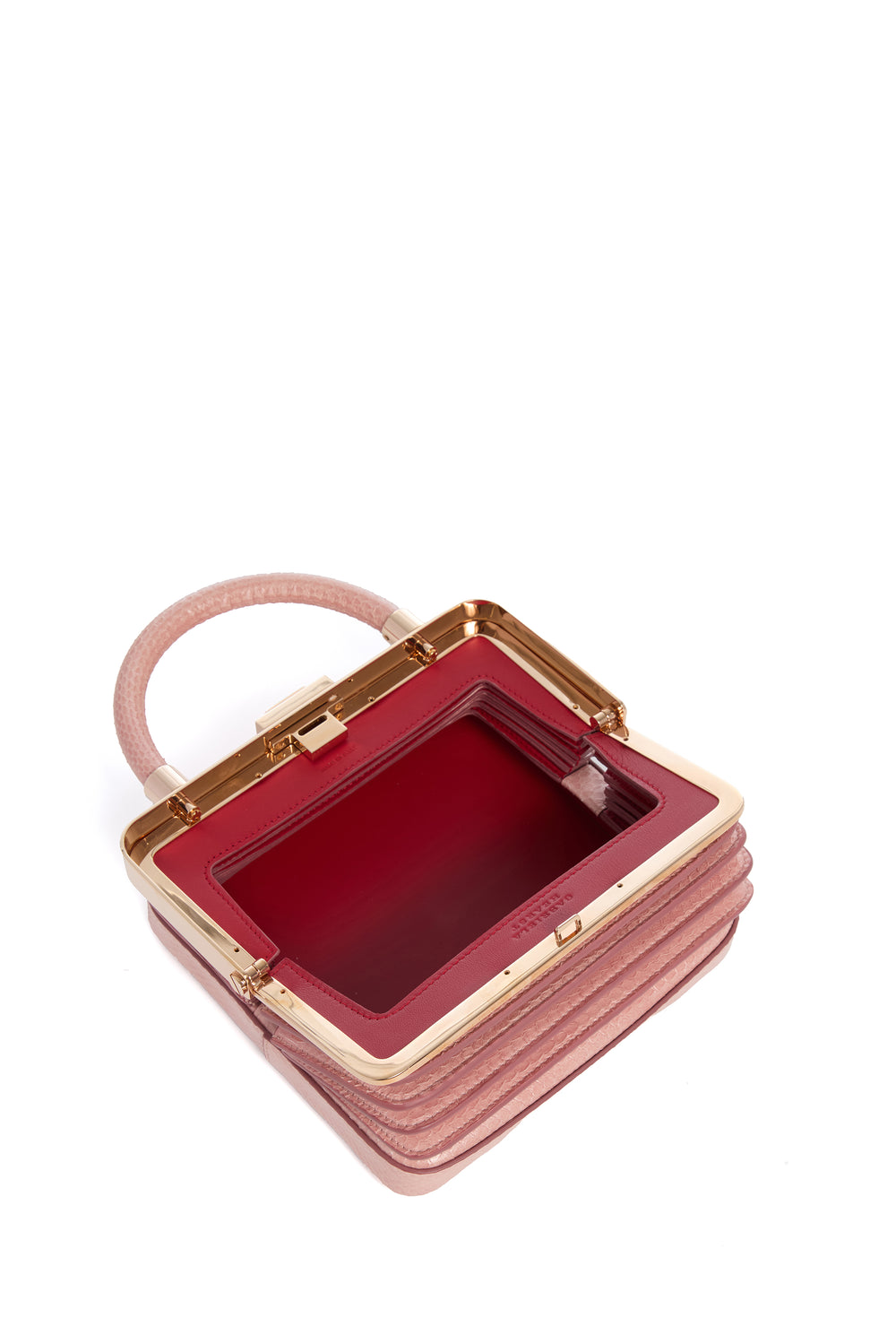 ピンクのスネークスキンのダイアナバッグ