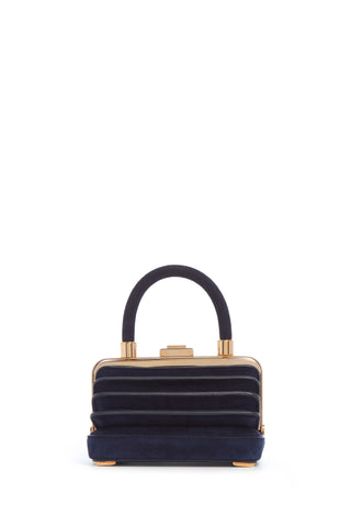 Navy Suede Mini Diana Bag - Front View | Gabriela Hearst