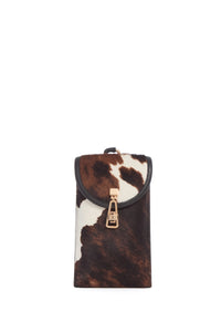 Sunglasses Pouch in Ivory Cognac Multi Pony Hair