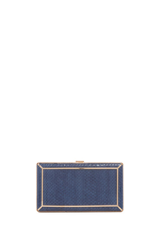 Navy Snakeskin Callas Clutch - Front View | Gabriela Hearst