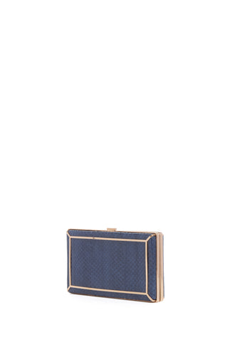 Navy Snakeskin Callas Clutch - Side Angle | Gabriela Hearst