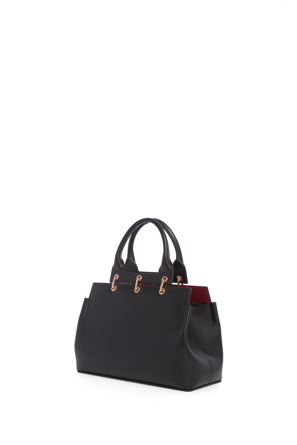 Small Amethyst Tote Bag in Black Nappa Leather