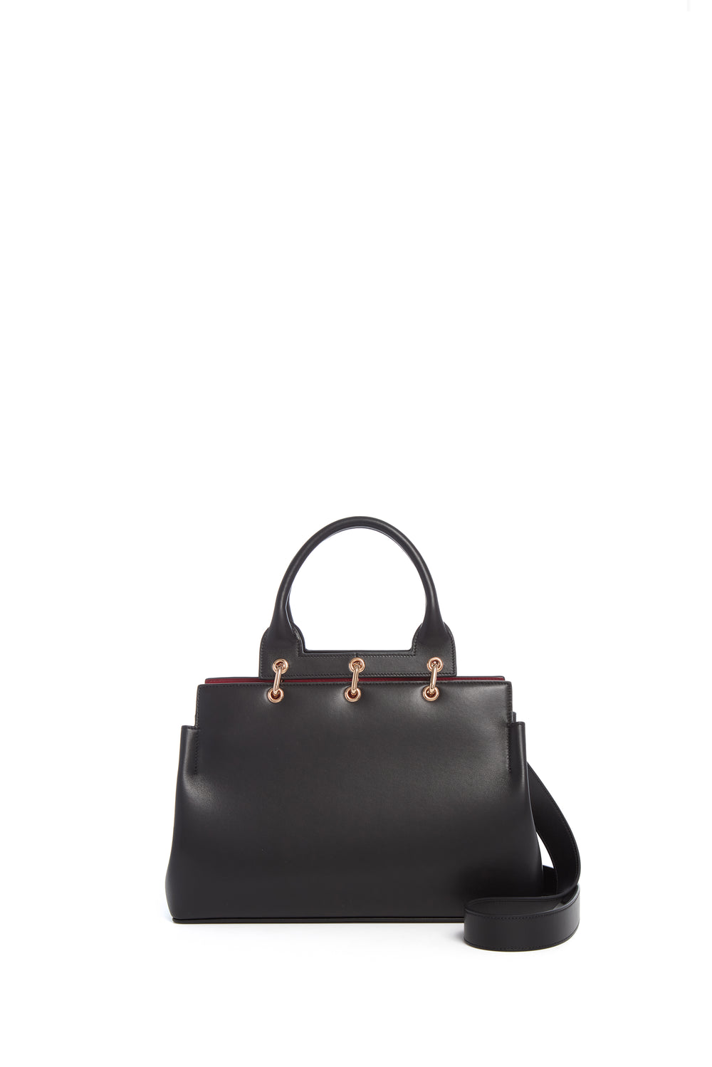 Small Amethyst Tote Bag in Black Nappa Leather