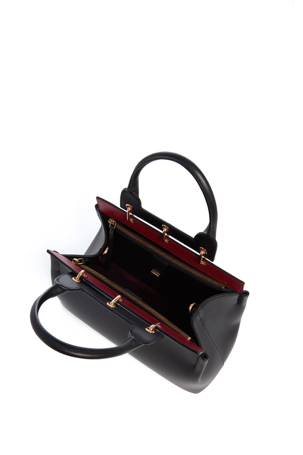 Small Amethyst Tote Bag in Black Nappa Leather