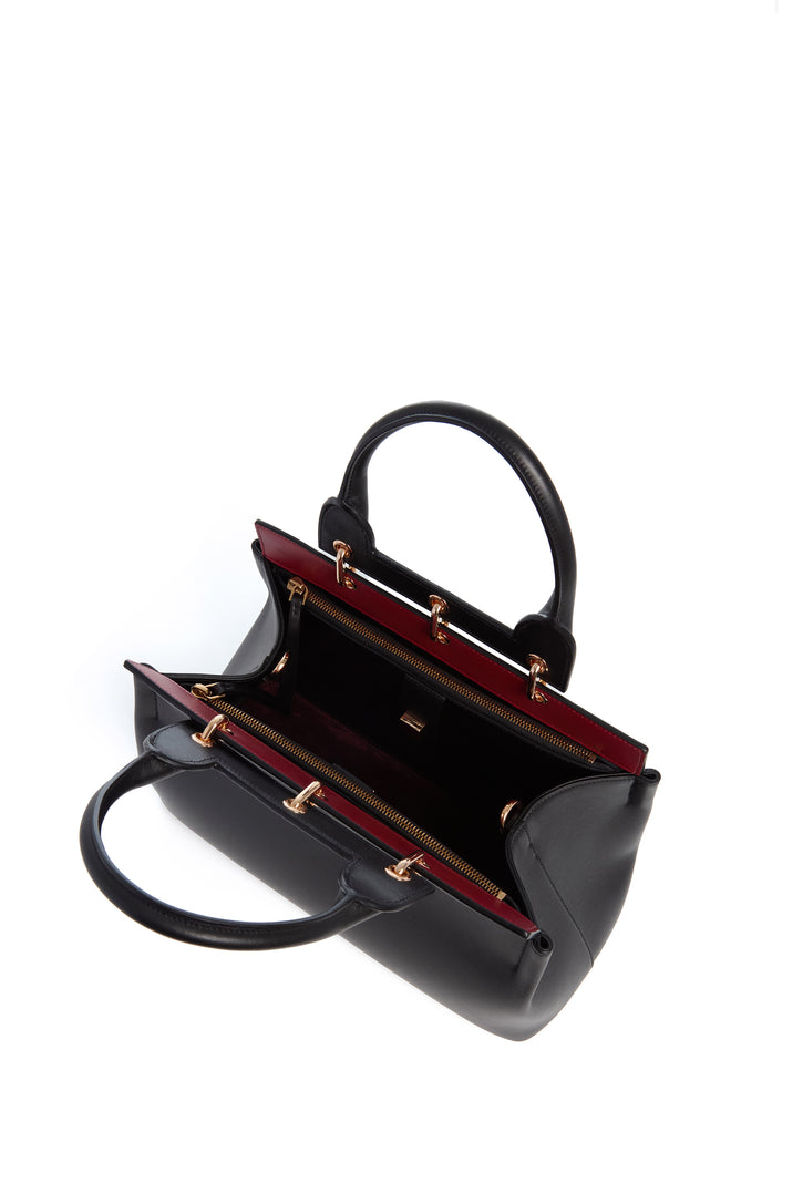 Small Amethyst Bag in Black Nappa Leather