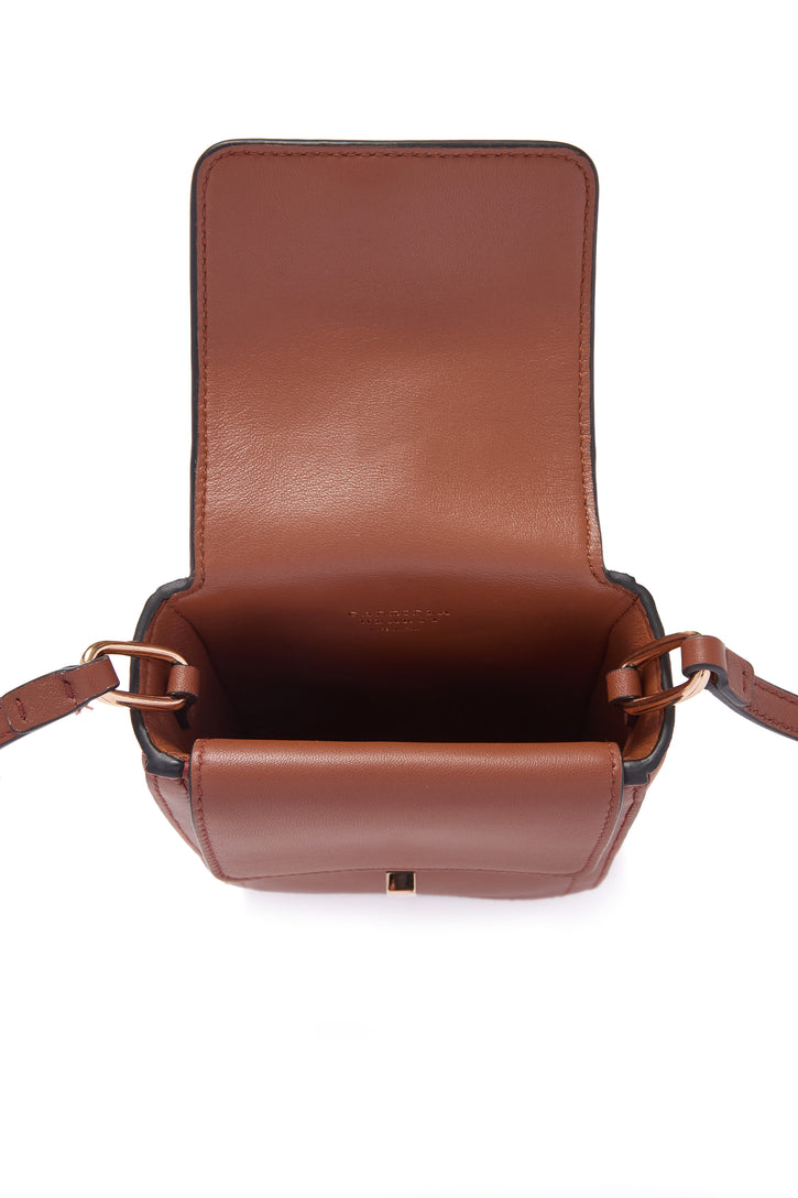 Phone Pouch in Cognac Nappa Leather