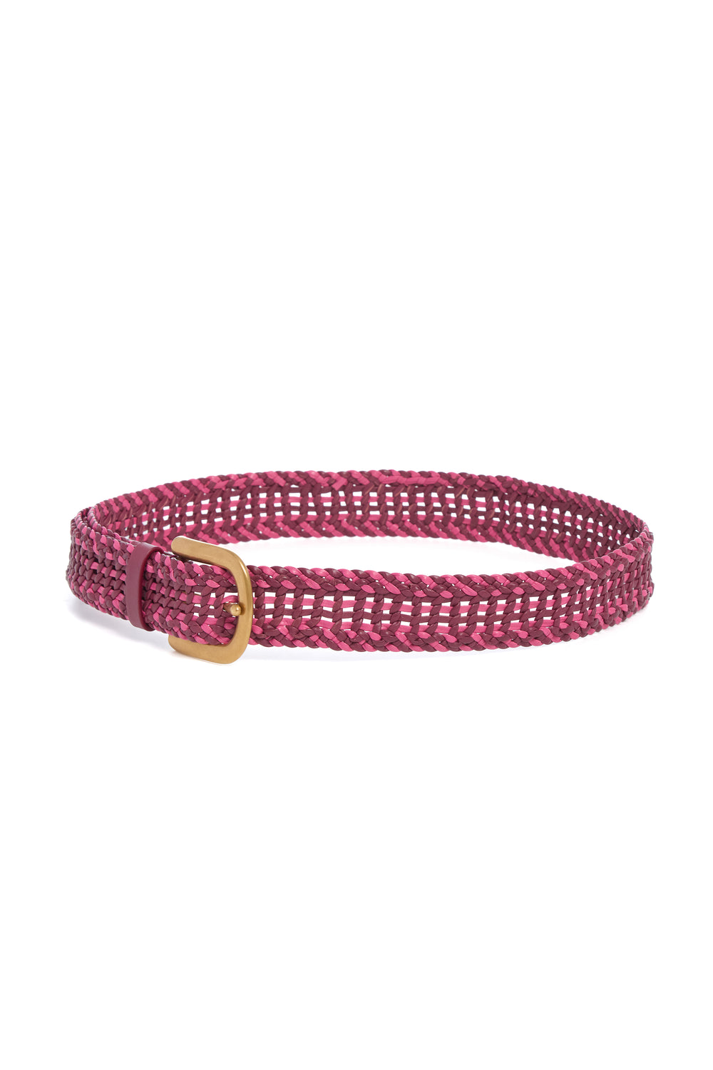 Sam Braided Belt in Fuchsia Multi Leather