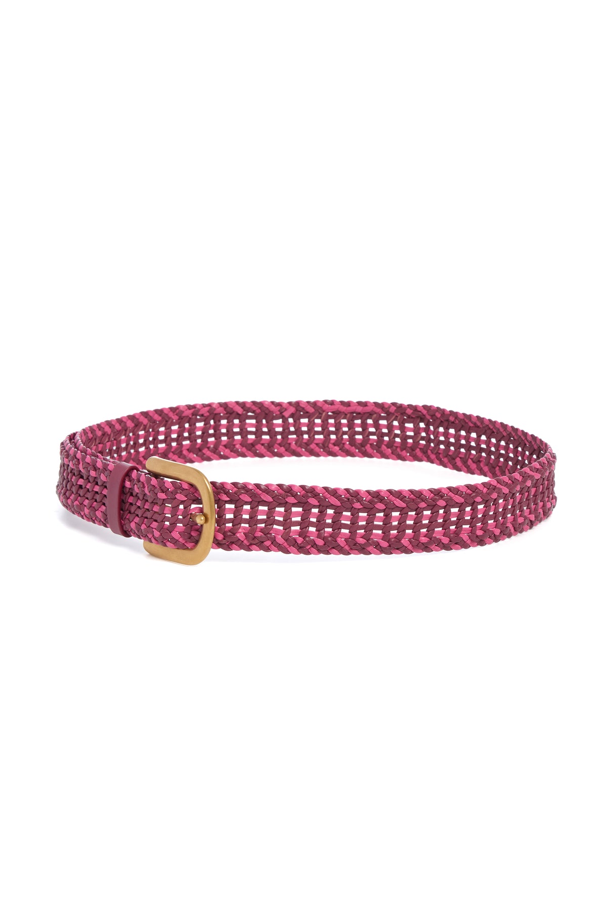 Sam Braided Belt in Fuchsia Multi Leather