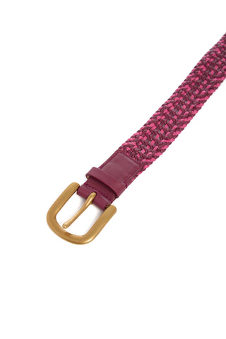 Fuchsia Sam Belt Brass Hardware Detail - Close-up | Gabriela Hearst