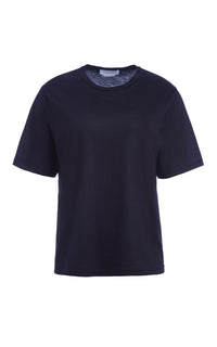 ダークネイビーのカシミアを使用したカービーTシャツ