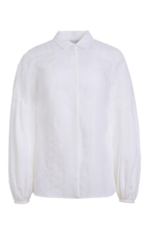 Inga Blouse in White Aloe linen