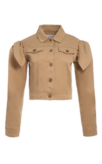 Briella Jacket in Camel Sea Island Cotton Twill