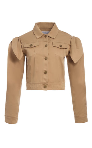 Briella Jacket in Camel Sea Island Cotton Twill