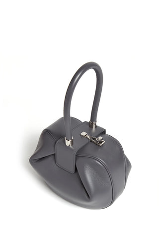 Charcoal Italian Nappa Leather Nina Bag - Three Quarter Angle | Gabriela Hearst