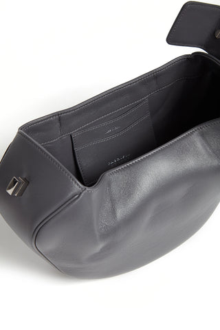 Charcoal Italian Nappa Leather Nina Bag - Interior Open Detail | Gabriela Hearst