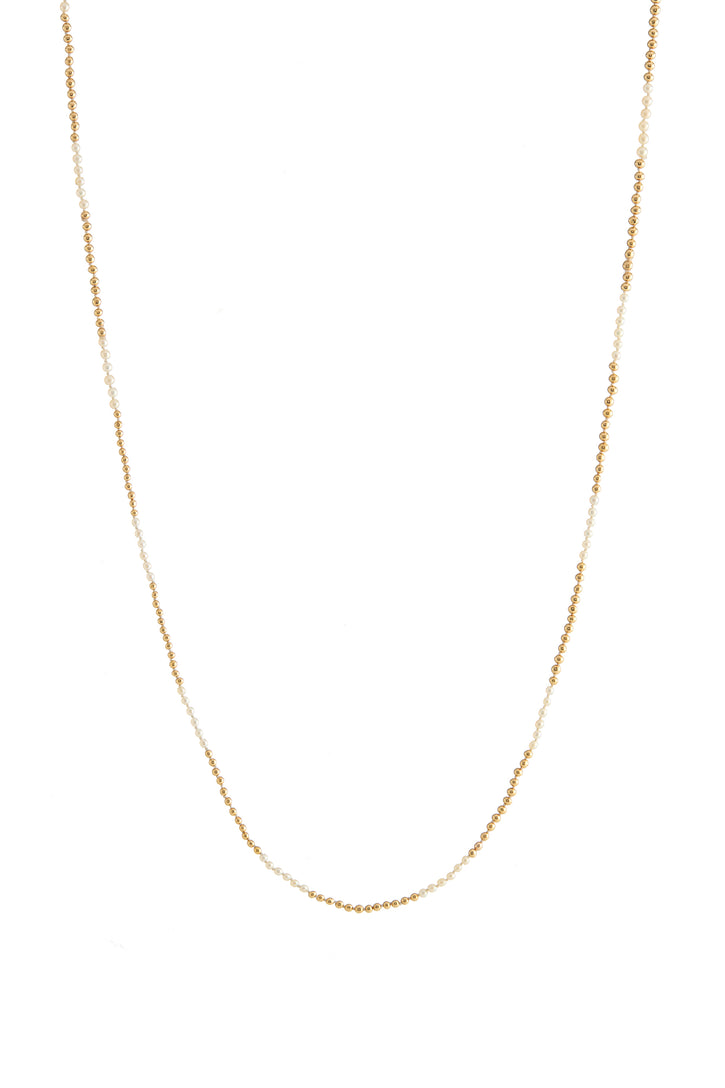 Mia Necklace in 18K Yellow Gold & Natural Saltwater Pearls