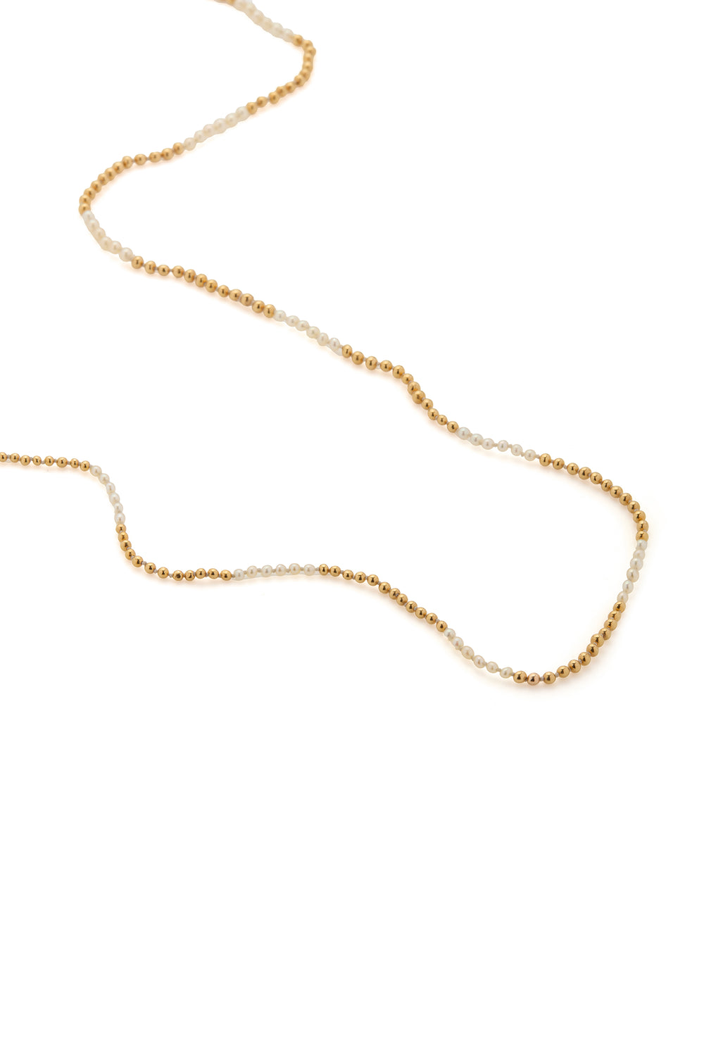 Mia Necklace in 18K Yellow Gold & Natural Saltwater Pearls