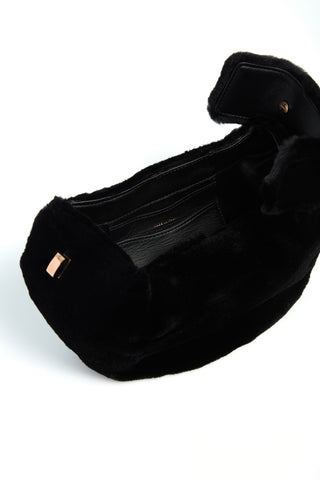 Demi Bag in Black Recycled Mink Fur